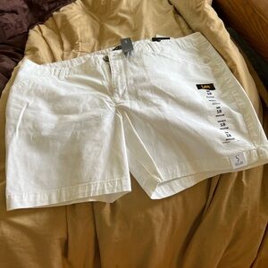Lee White Casual Shorts